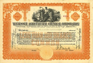 Tennessee Agricultural Chemical Corporation - Stock Certificate